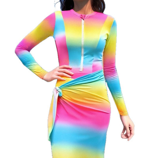 Damen langer, figurbetonender Strandkleid EB