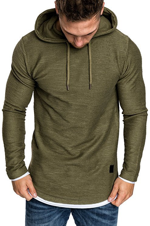 Herren Langarm Kapuzenpullover mit sportlichem Schnitt und feiner Struktur EB