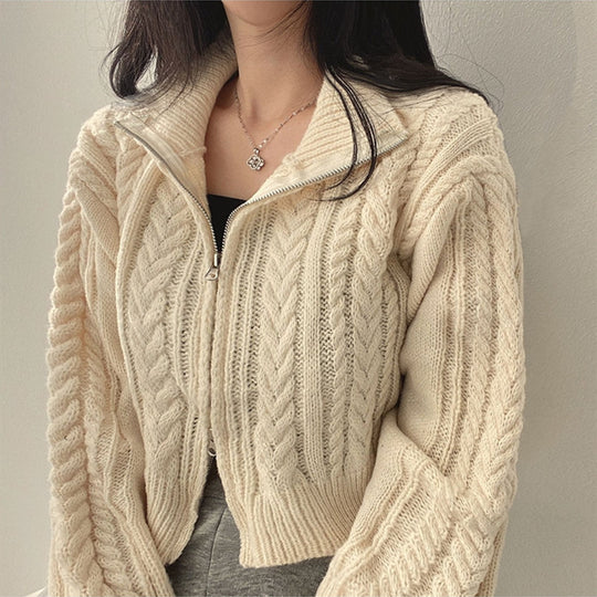 Damen Strickjacke mit hochwertigem Zipper EB
