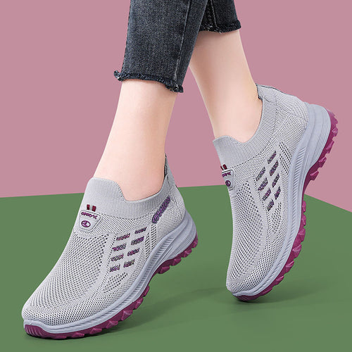 Damen Sportliche Sneaker mit elastischem Mesh-Obermaterial und dämpfender Sohle EB