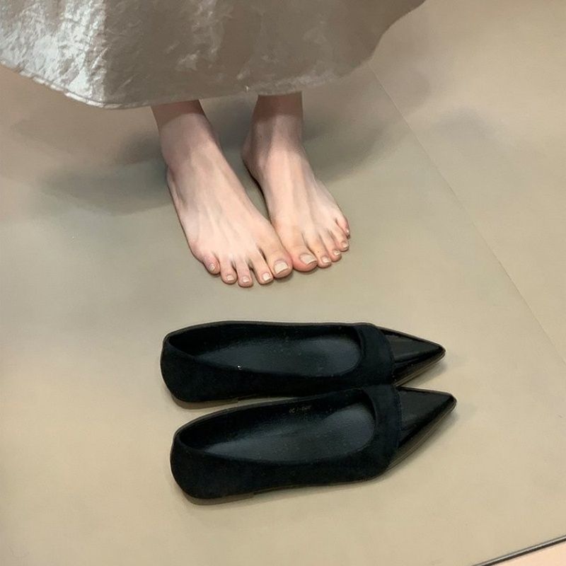 Damen spitze Ballerinas mit elegantem Velvet-Obermaterial EB