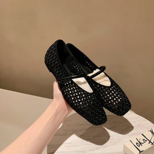 Damen Ballerinas mit strukturiertem Obermaterial und flexiblem Fußbett EB