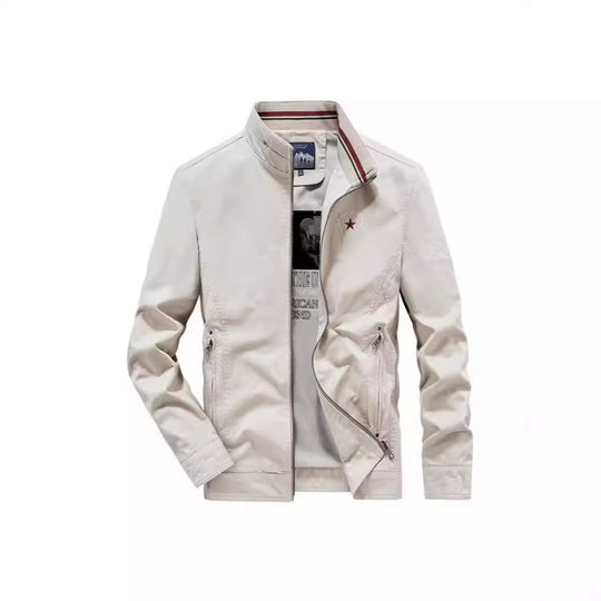 Herren Casual Kurzjacke im Harrington-Stil mit Stehkragen und Innentasche EB