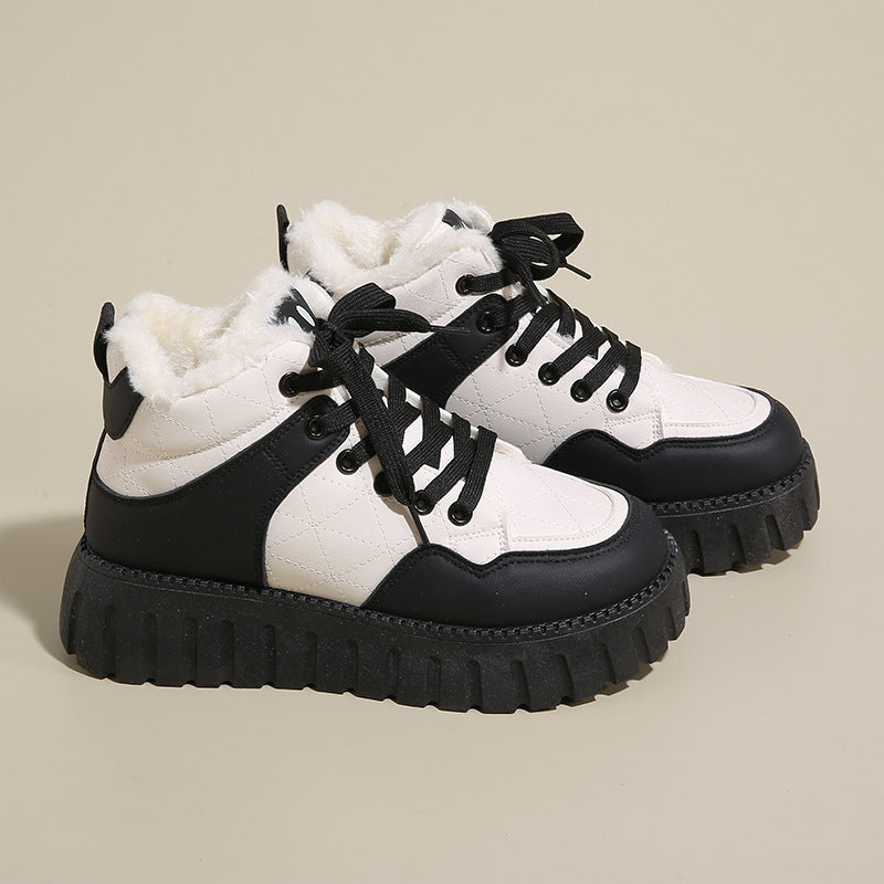 Damen High-Top Sneakers mit kuscheligem Innenfutter und rutschfester Sohle EB
