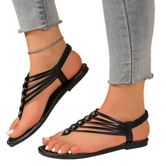 Damen Riemchen-Zehentrennersandalen mit modischem Schmuckdetail EB