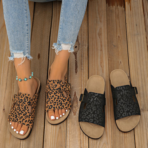 Damen modische Clogs mit stilvollem Tiermuster und komfortablem Fußbett EB
