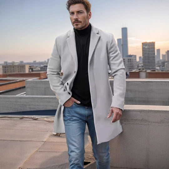 Herren Eleganter, zeitloser Wollmantel EB