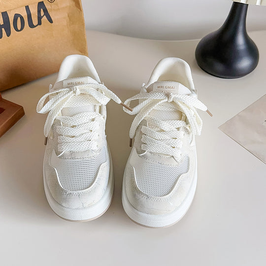 Damen Trendige Sneakers mit luftiger Mesh-Oberfläche und elastischem Schnürsystem EB