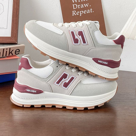 Damen Sportliche Sneaker mit strickbarem Kragen und bequemer Dämpfung EB