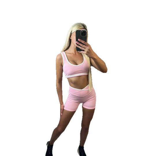 Damen Sportliches Oberteil und Shorts Set EB