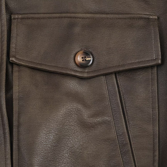 Damen Kunstlederjacke mit abnehmbarer Kunstfellkragen und praktischen Taschen EB