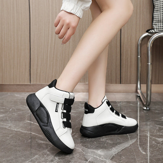 Damen modische High-Top Sneakers mit elastischen Schnürsenkeln und griffiger Sohle EB