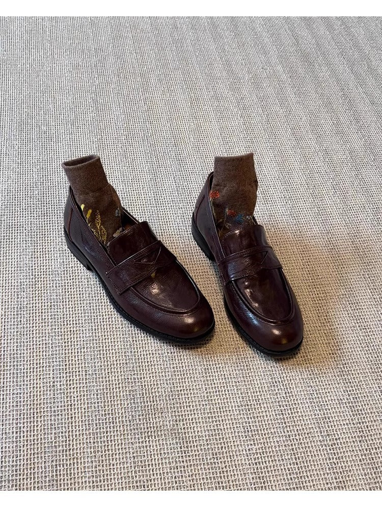 Damen Mokassins aus hochwertigem Leder mit elegantem Schlupfdesign EB
