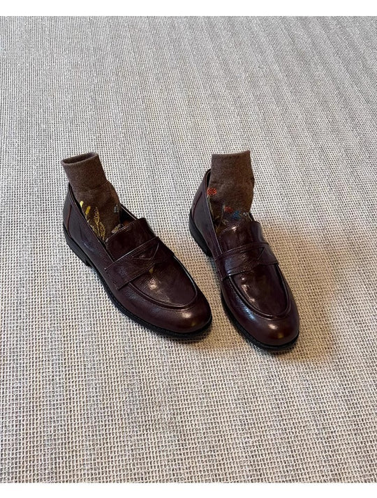 Damen Mokassins aus hochwertigem Leder mit elegantem Schlupfdesign EB