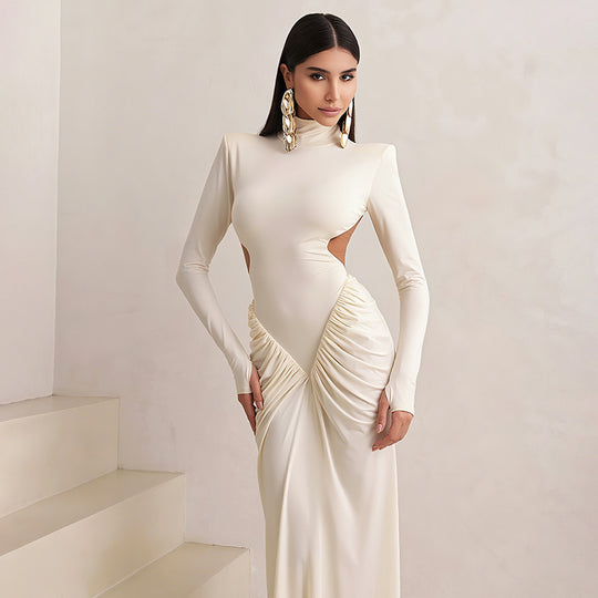 Damen Elegantes Maxikleid mit innovativem Schnitt und raffinierten Cut-Outs EB