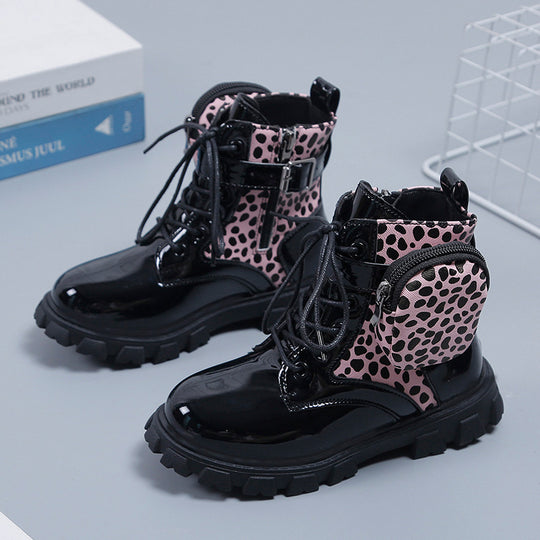 Damen modische und funktionale Stiefeletten mit seitlicher Tasche EB