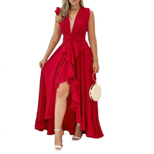 Damen Maxikleid mit floralem Schnitt EB