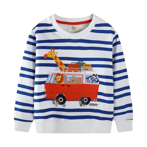 Jungen Sweatshirt mit buntem Tiermotiv EB