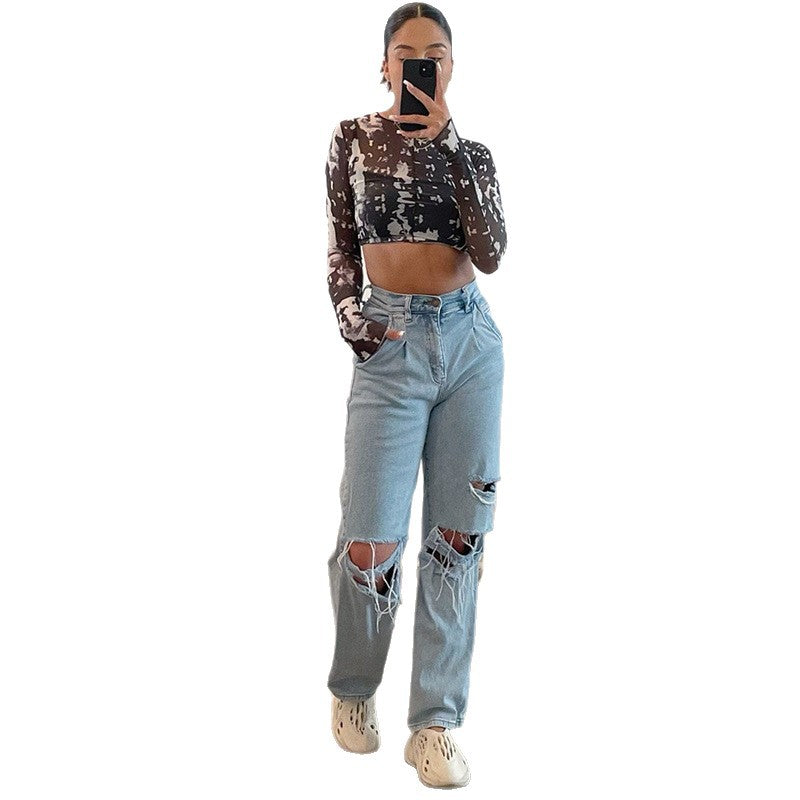 Damen lockere Jeans-Shorts EB