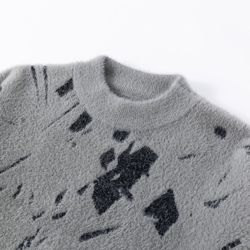 Damen modischer Strickpullover mit lässigem Oversized-Schnitt EB