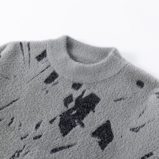 Damen modischer Strickpullover mit lässigem Oversized-Schnitt EB