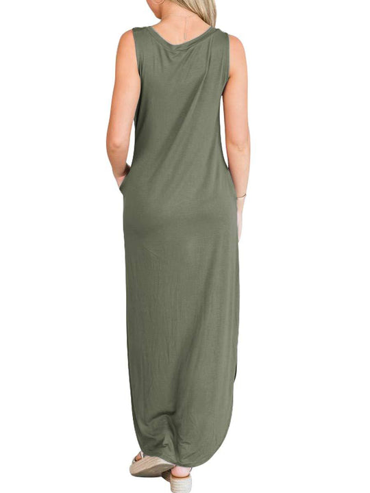 Damen Maxikleid mit lässigem Schnitt und praktischen Taschen EB