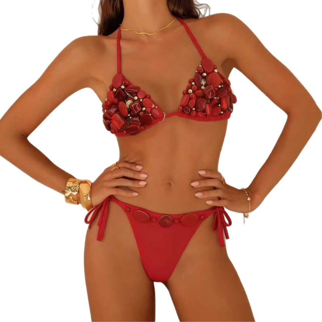 Damen Triangel-Bikini mit luxuriösen Applikationen EB