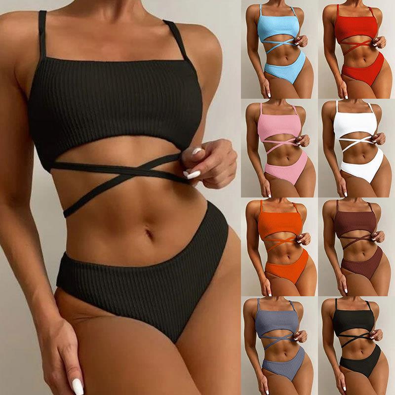 Damen Zweiteiliges Bikiniset mit raffiniertem Schnitt EB