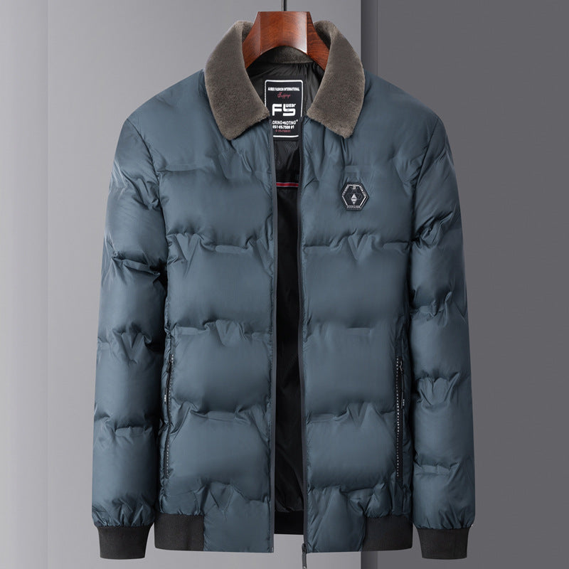 Herren nan gesteppte Thermojacke mit Kunstfellkragen winddicht wasserabweisend und mehreren Reißverschlusstaschen EB