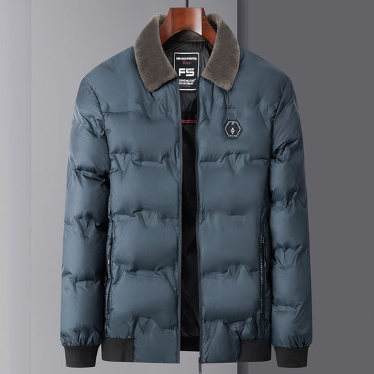 Herren nan gesteppte Thermojacke mit Kunstfellkragen winddicht wasserabweisend und mehreren Reißverschlusstaschen EB