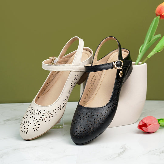 Damen Ballerinas mit modischem Lochdesign und bequemer Sohle EB