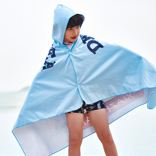 Unisex Strandponcho mit Hai-Motiv EB