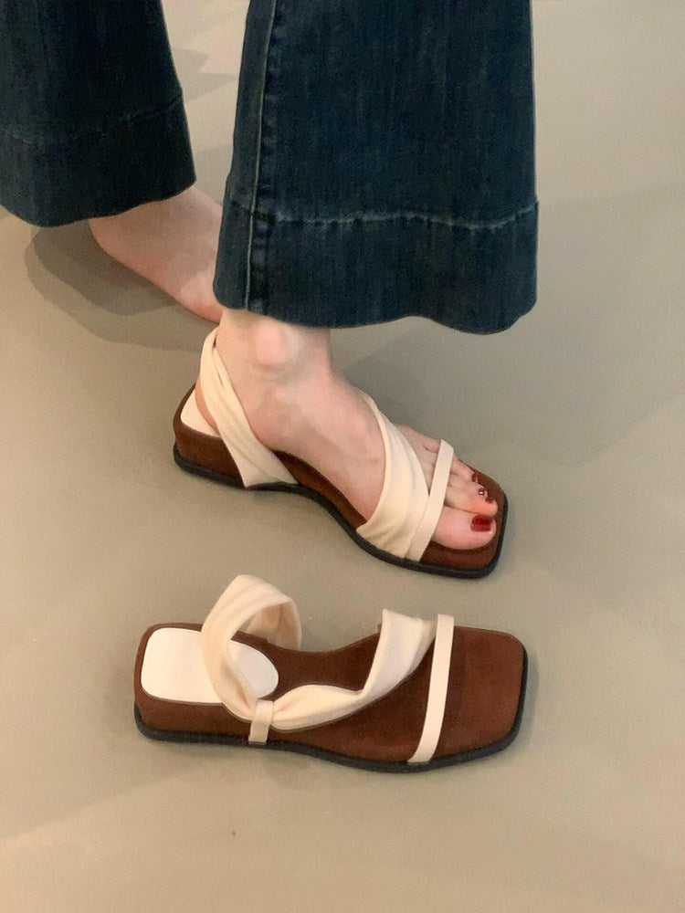 Damen modische Sandalen mit eleganten Riemen und attraktiven Leopardenmuster EB