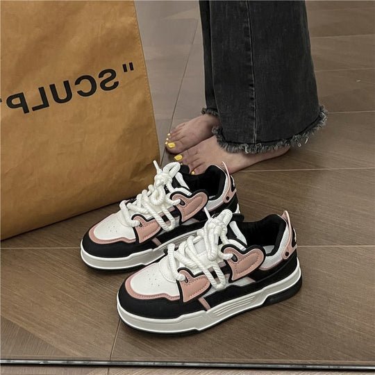 Damen Trendige Freizeitsneakers mit elastischen Schnürsenkeln und dämpfender Sohle EB
