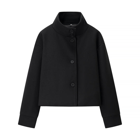 Damen elegante Kurzjacke mit hohem Kragen und dekorativen Knöpfen EB