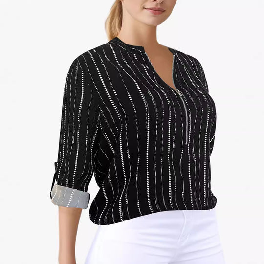 Damen Casual Bluse mit stilvollem Streifenmuster EB