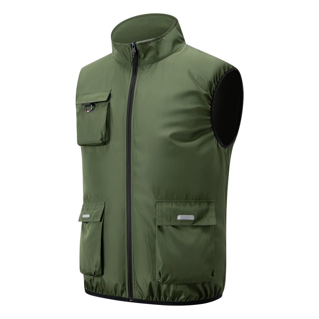 Herren nan leichte multifunktionale Outdoorweste mit Reißverschluss und Mehrfachtaschen EB