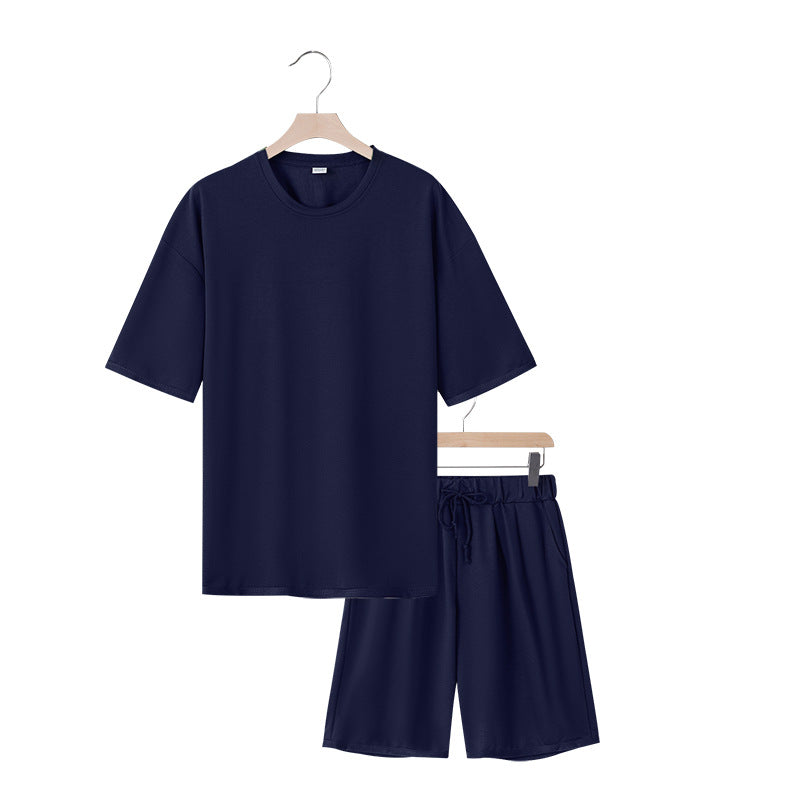 Herren Freizeit-Set mit bequemem T-Shirt und Shorts aus atmungsaktiver Baumwolle EB