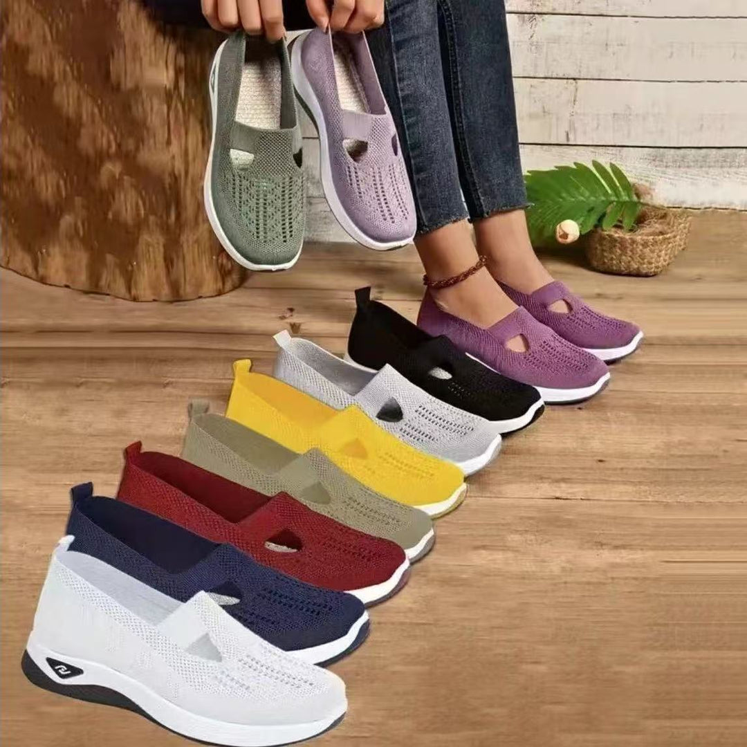 Damen Slip-On Sportschuhe mit luftdurchlässigem Netzdesign EB