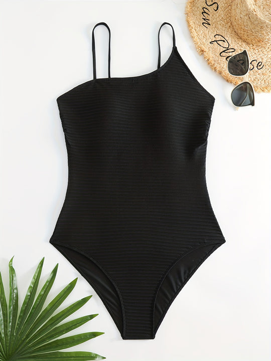 Damen Einteiliger Badeanzug mit raffiniertem Streifenmuster EB