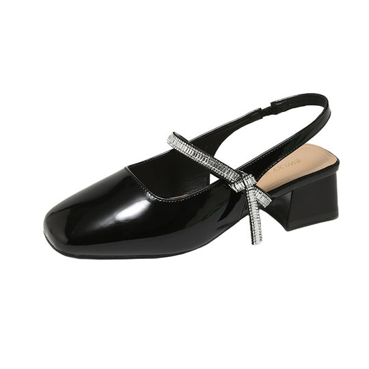 Damen Slingback-Pumps mit glitzerndem Riemchen und bequemer Sohle EB