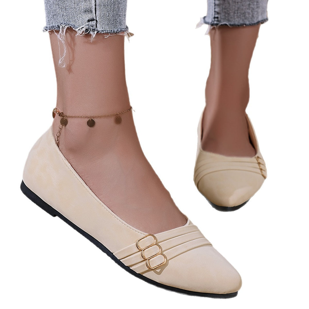 Damen elegante Ballerinas mit dekorativen Rüschendetails EB