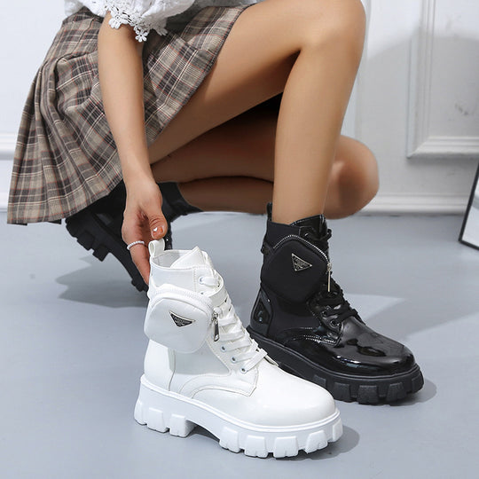 Damen High-Top Stiefel mit robustem Sohlendesign und praktischem Reißverschluss EB