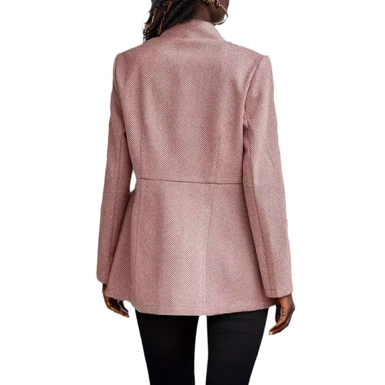Damen eleganter Blazer mit Wabenstruktur und tailliertem Schnitt EB