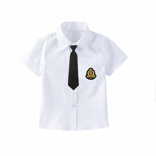 Jungen elegante kurzärmlige Bluse mit Fliege EB