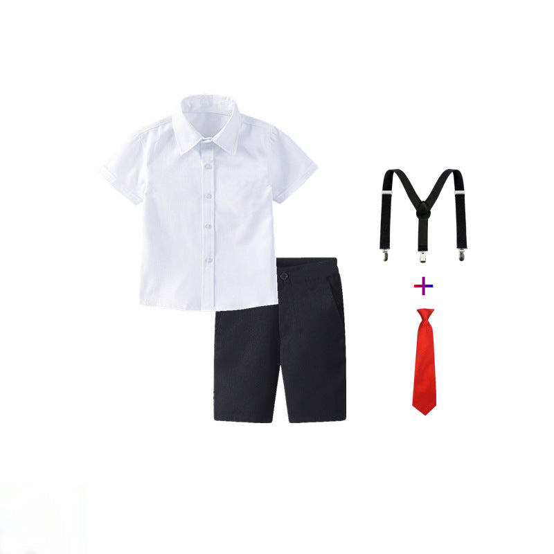 Damen festliches Hemd und Shorts Set mit Hosenträgern EB