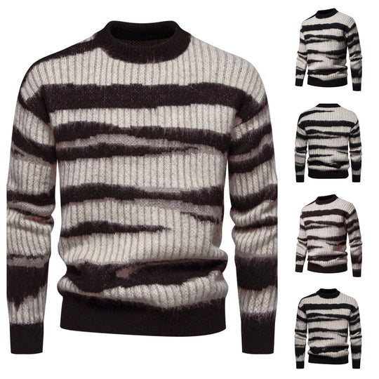 Herren modischer Strickpullover mit einzigartigem Streifenmuster EB