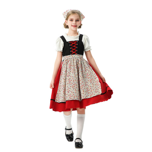Damen nan traditionelles Kinderdirndl mit Schürze und Kopftuch EB