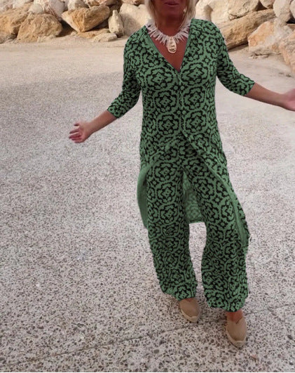 Damen Maxikleid mit raffiniertem Muster und asymmetrischem Saum EB