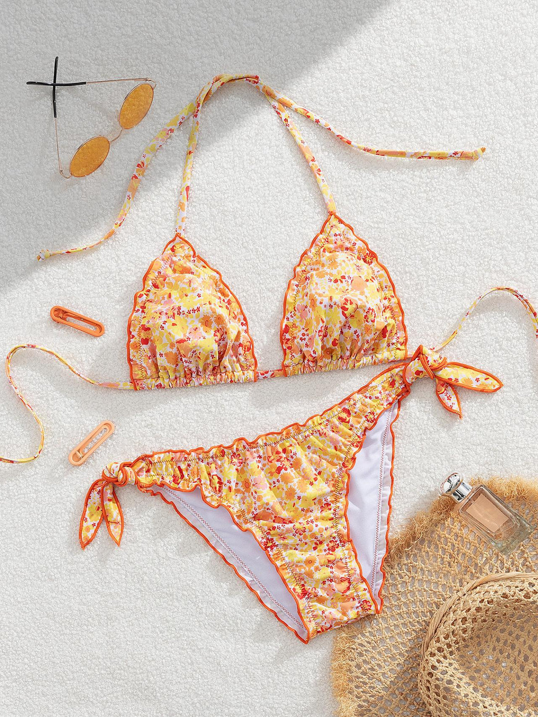 Damen floral gemusterter Triangel-Bikini EB